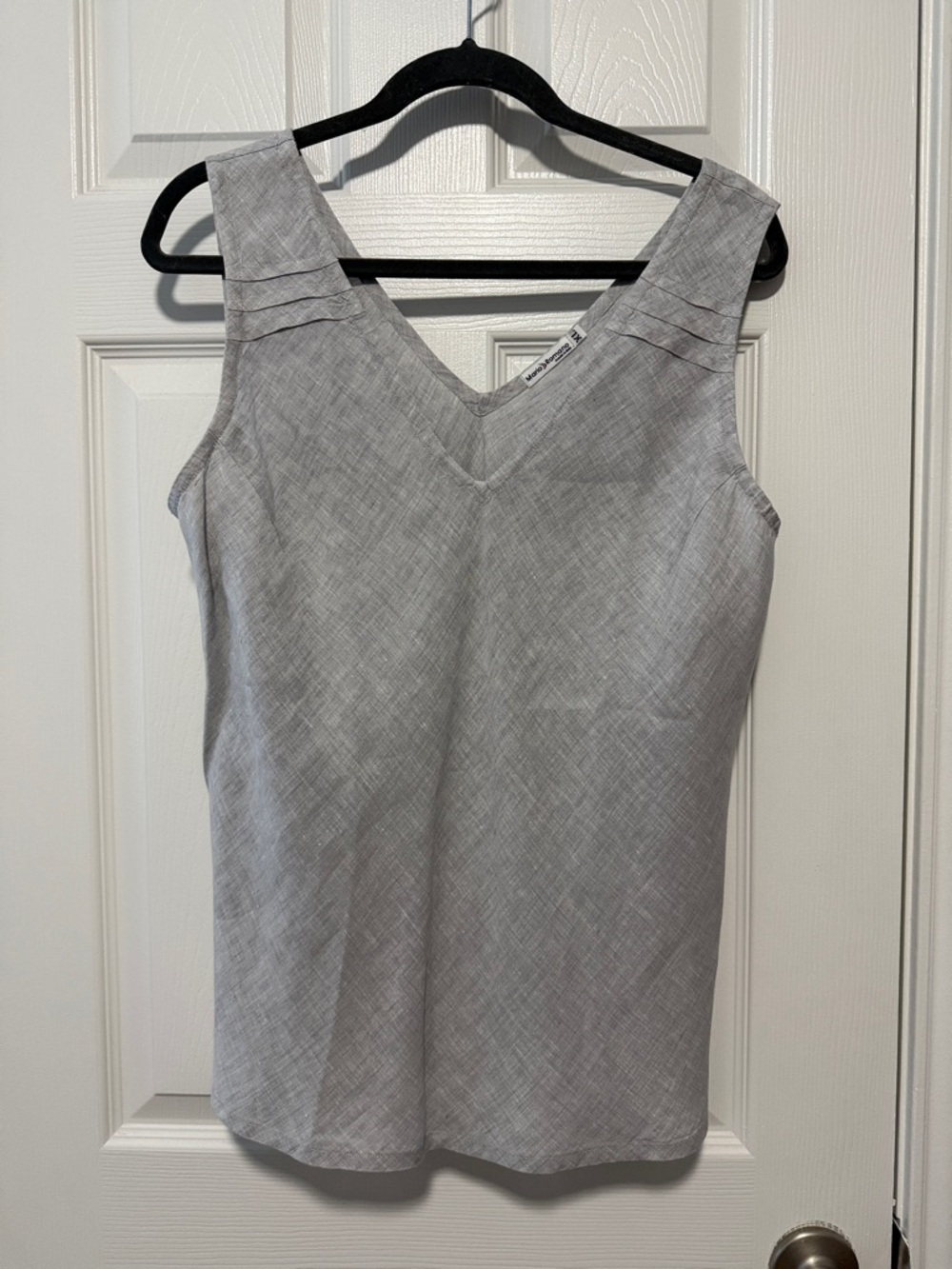 NWOT MARIO ROMANO GREY LINEN TANK TOP BLOUSE SIZE EXTRA LARGE SIZE XL